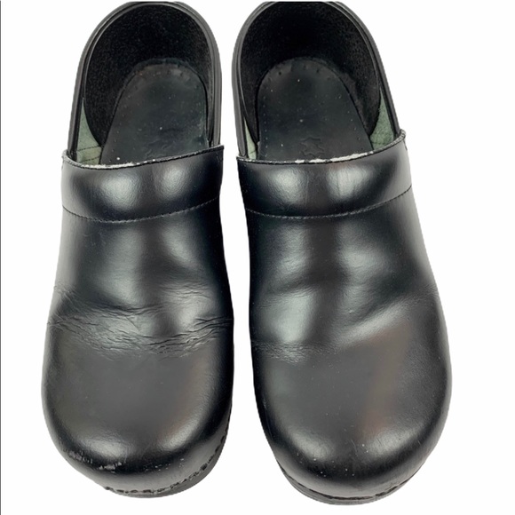 Dansko Black Nursing Doctor Leather Clog Mules 40/10 - Picture 2 of 5